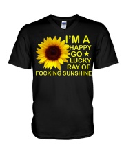 i'm happy go lucky ray of focking sunshine V-Neck T-Shirt thumbnail