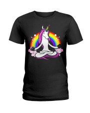 UNICORN YOGA ZEN BUDDHA SPIRITUAL RAINBOW 82 Ladies T-Shirt thumbnail
