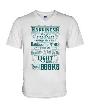 HAPPINESS IS READ BOOKS V-Neck T-Shirt thumbnail