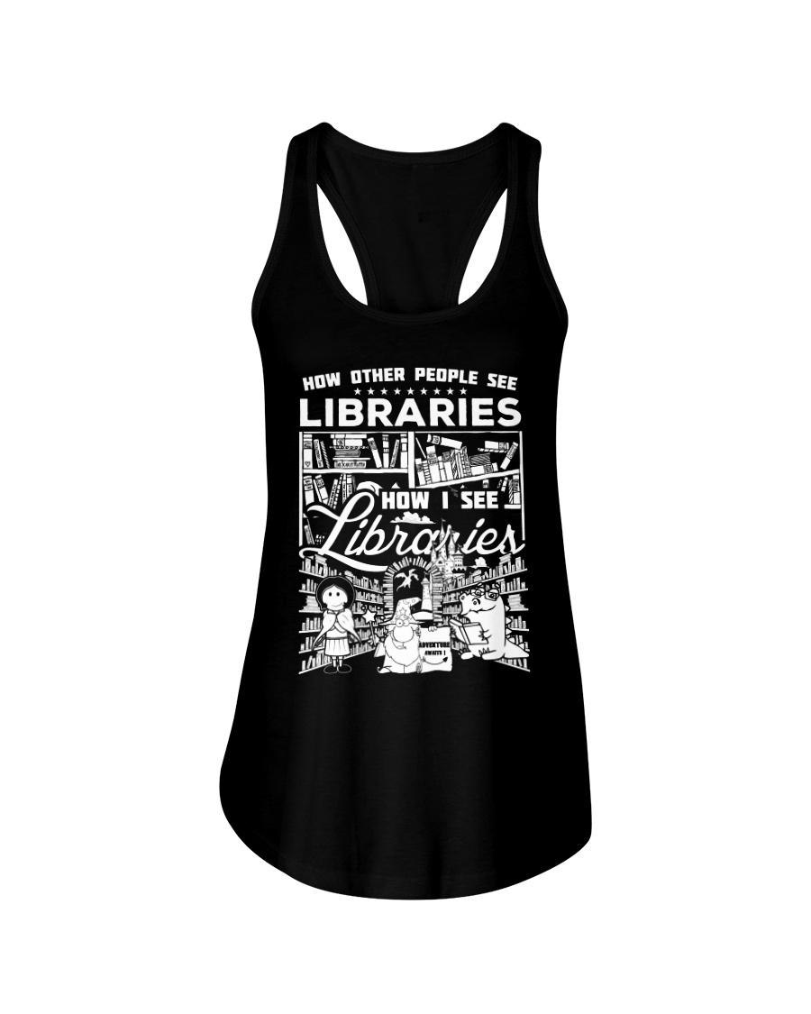 How Reading Addicts see Libraries Ladies Flowy Tank