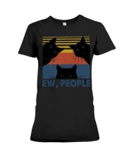Vintage Black Cat Art Ew People Premium Fit Ladies Tee thumbnail