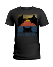 Vintage Black Cat Art Ew People Ladies T-Shirt thumbnail