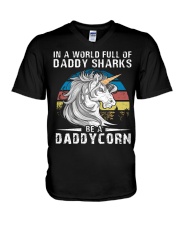 DADDY UNICORN T SHIRT V-Neck T-Shirt thumbnail