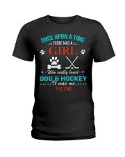 THERE WAS A GIRL WHO REALLY LOVED DOGS AND HOCKEY Ladies T-Shirt thumbnail