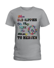 When old hippie die they take the stairway Ladies T-Shirt tile