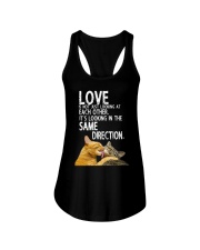 love is not looking at each other it's looking in Ladies Flowy Tank tile