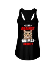 i'm against animal cruelty Ladies Flowy Tank tile
