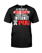 i'm not anti social i have cable internet and a pu Premium Fit Mens Tee tile