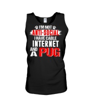 i'm not anti social i have cable internet and a pu Unisex Tank tile