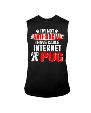 i'm not anti social i have cable internet and a pu Sleeveless Tee tile