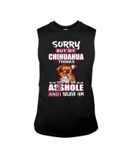 sorry but my chihuahua thinks you're an asshole Sleeveless Tee tile