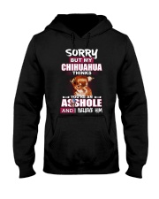 sorry but my chihuahua thinks you're an asshole Hooded Sweatshirt tile