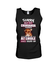 sorry but my chihuahua thinks you're an asshole Unisex Tank tile