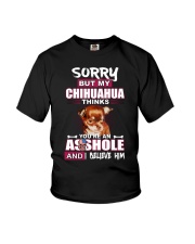 sorry but my chihuahua thinks you're an asshole Youth T-Shirt tile