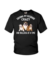 driving my husband crazy one bulldog at s the Youth T-Shirt tile