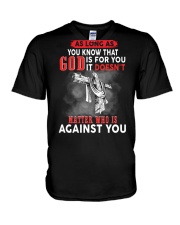 as long as you know that god is for you it doesn't V-Neck T-Shirt tile