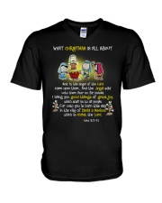 what christ is all about V-Neck T-Shirt tile