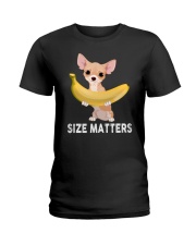 chihuahua size matters Ladies T-Shirt tile