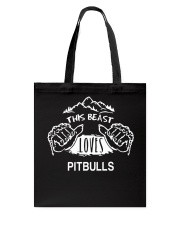 this beast loves pitbulls Tote Bag tile