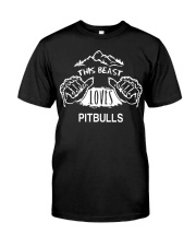 this beast loves pitbulls Classic T-Shirt front