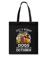 just a woman who loves dachshund Tote Bag tile