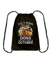 just a woman who loves dachshund Drawstring Bag tile
