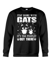 stay home with pitbulls it's too peopley out there Crewneck Sweatshirt thumbnail