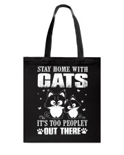 stay home with pitbulls it's too peopley out there Tote Bag thumbnail