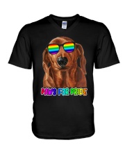 paws for pride V-Neck T-Shirt tile