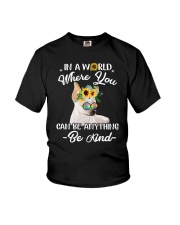 in a world where you can be anthing be kind Youth T-Shirt tile