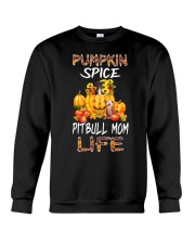 pumpkin spice pitbull mom life Crewneck Sweatshirt tile