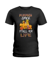 pumpkin spice pitbull mom life Ladies T-Shirt tile