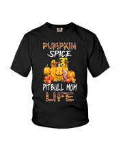 pumpkin spice pitbull mom life Youth T-Shirt tile