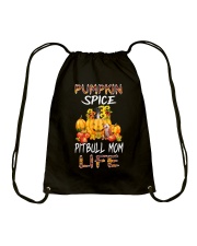 pumpkin spice pitbull mom life Drawstring Bag tile