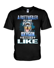 a rottweiler is like oxygen you need it to like V-Neck T-Shirt tile