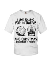 I like rolling for initiative and Christmas and maybe 3 people Youth T-Shirt tile