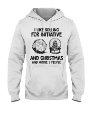 I like rolling for initiative and Christmas and maybe 3 people Hooded Sweatshirt tile