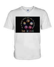 In a world where you can be anything be kind V-Neck T-Shirt tile