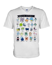 Monter Alphabet V-Neck T-Shirt tile