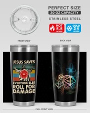 Jesus saves everyone else roll for damage 20oz Tumbler aos-20oz-tumbler-lifestyle-front-60