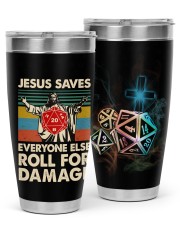 Jesus saves everyone else roll for damage 30oz Tumbler tile