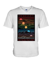 The Dice Giveth and The Dice Taketh Away V-Neck T-Shirt tile