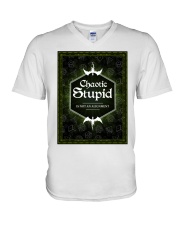 Chaotic Stupid V-Neck T-Shirt tile