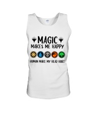 Magic makes me happy Human make my head hurt Unisex Tank tile