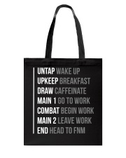 Untap Wake Up Up Keep Breakfast Draw Caffeinate Tote Bag tile
