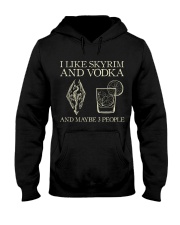 I like skyrim and vodka and maybe 3 people Hooded Sweatshirt tile