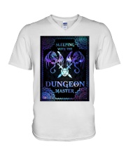 Sleeping with the dungeon master V-Neck T-Shirt tile