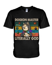 Dogeon Master Literally God V-Neck T-Shirt tile