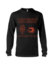 I like skyrim and coffee and maybe 3 people Long Sleeve Tee tile