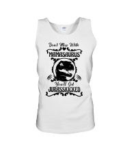 Don't mess with mamasaurus You'll get Jurasskicked Unisex Tank tile